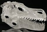Carved Quartz Crystal Dinosaur Skull - Roar! #208840-4